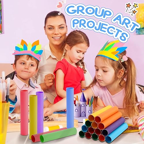 Miniatura 6 de Henoyso Paquete de 36 tubos de cartón para manualidades de 1.77 x 10 pulgadas, rollos vacíos de papel higiénico, tubos redondos gruesos de cartón