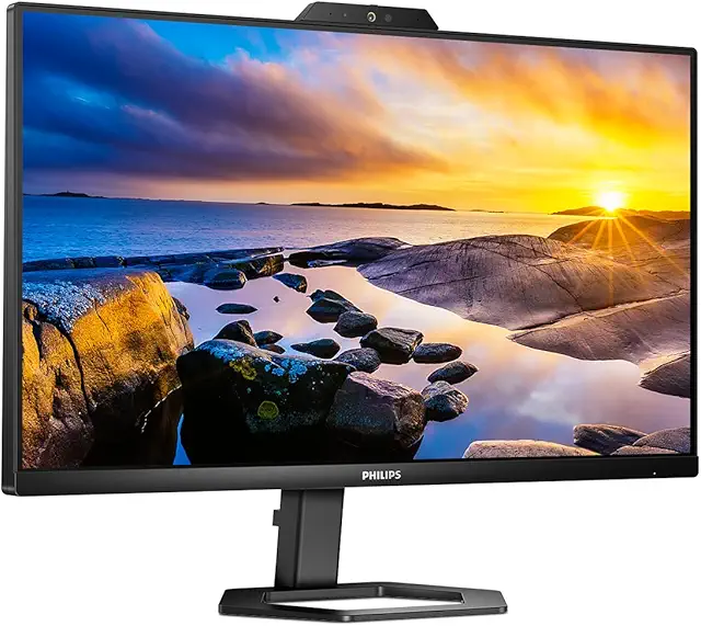 Imagen relacionada con Philips Monitor 24E1N5300HE - 24 Pulgadas FHD, USB-C, cámara Web, 75 Hz, 1 ms, IPS, FreeSync, sin Parpadeo, Modo Azul bajo (1920 x 1080, 300 CD/m, HDMI 1x1.4, DisplayPort 1x1.2, hub USB)