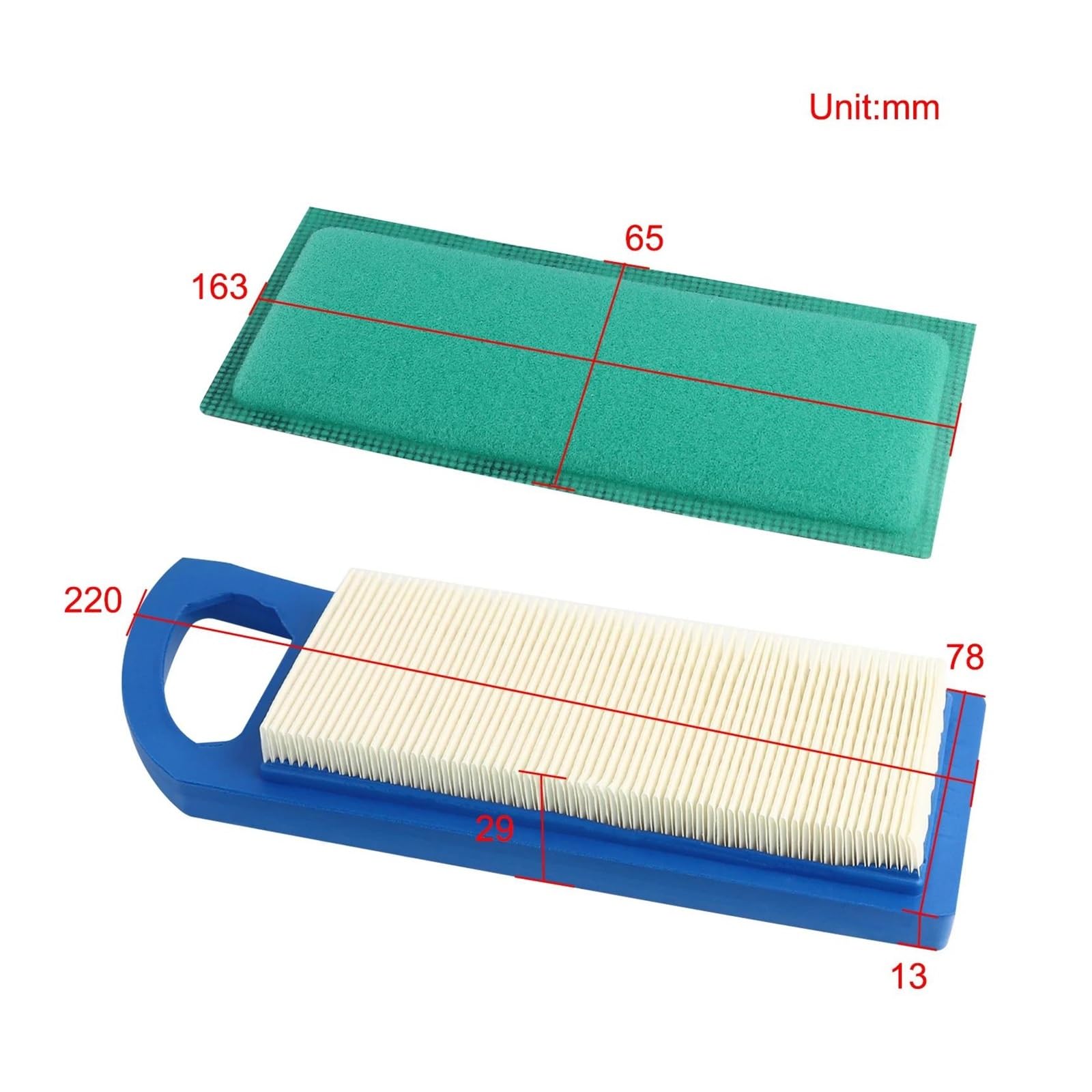 Filtro de aire Filtro de combustible Juego De 2 Filtros De Aire Y Prefiltro Para Cortacésped 697153 795115 697634 698083 697015 Piezas De Limpiador De Aire(4 PCS)