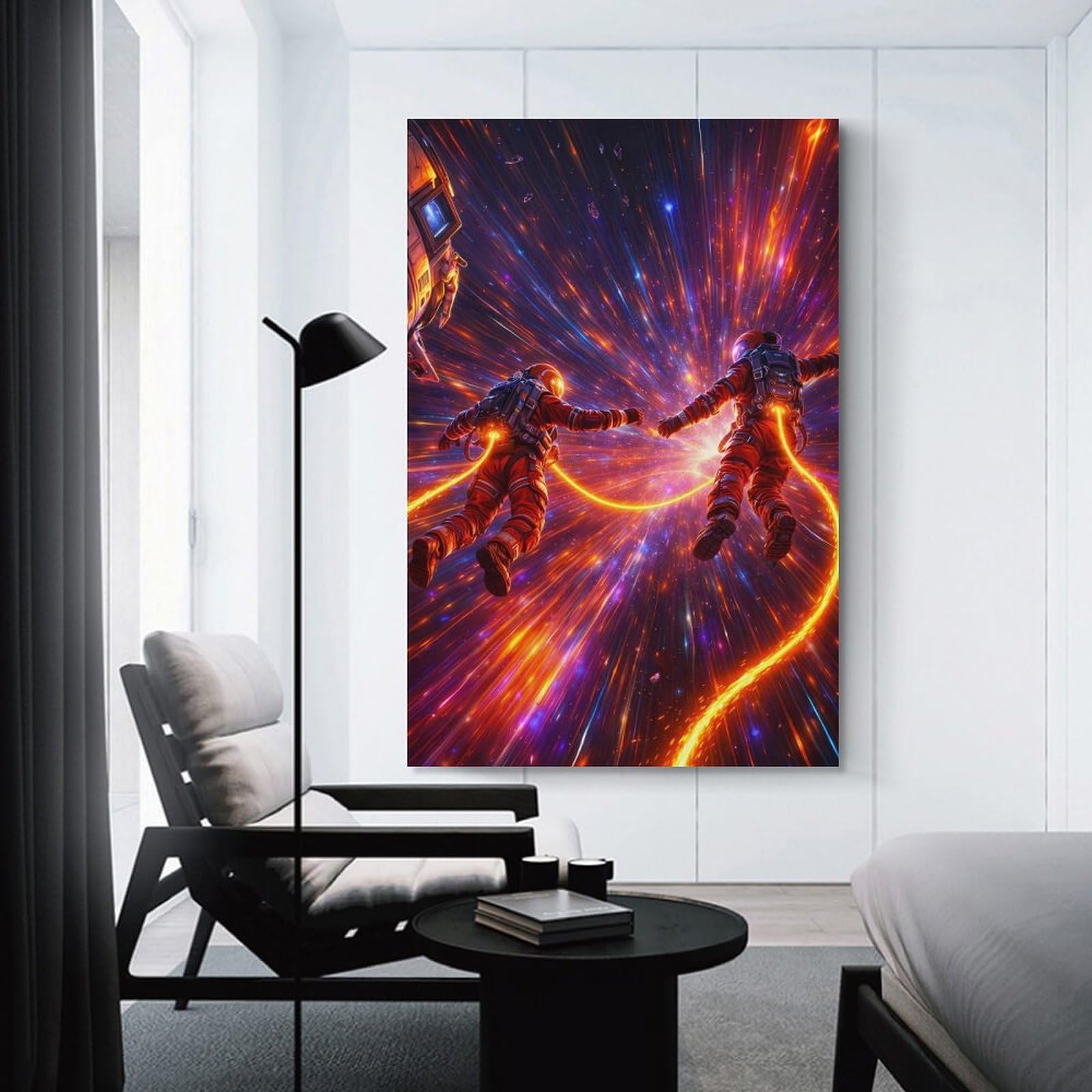 Junmoney Room Decor Wall Art Astronauts in A Cosmic Nebula, 08x12inch(20x30cm), for Workspace Walls, Study Corners Or Bedrooms, A Smart Decor Choice for Study Walls