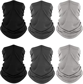 Fuinloth Neck Gaiter, 6 Pack Cooling UV Protection Bandana Face Mask Gator | Breathable Sweat Wicking, UPF 50, Sun Wind Dust Shield, Quick Dry & Washable, 95% Polyester 5% Spandex
