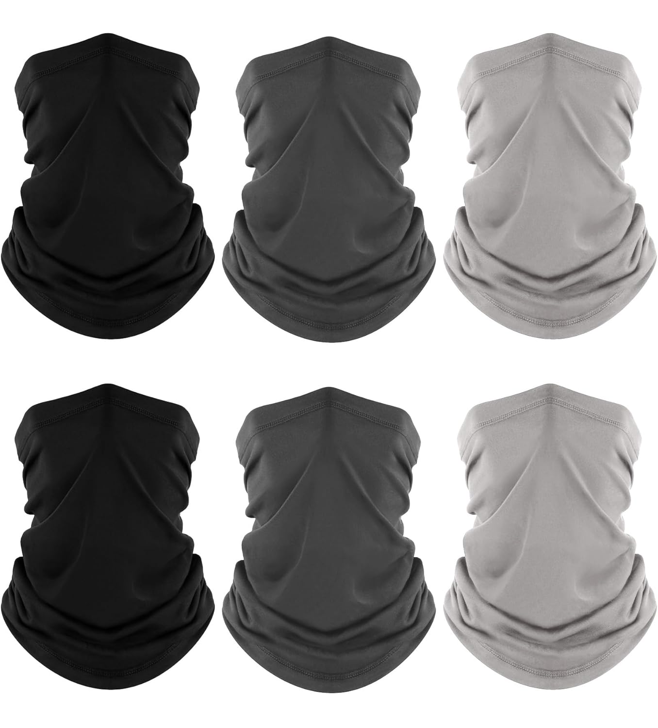 Fuinloth Neck Gaiter 6 Pack Cooling UV Protection Bandana Face Mask Gator Scarf for Men Women