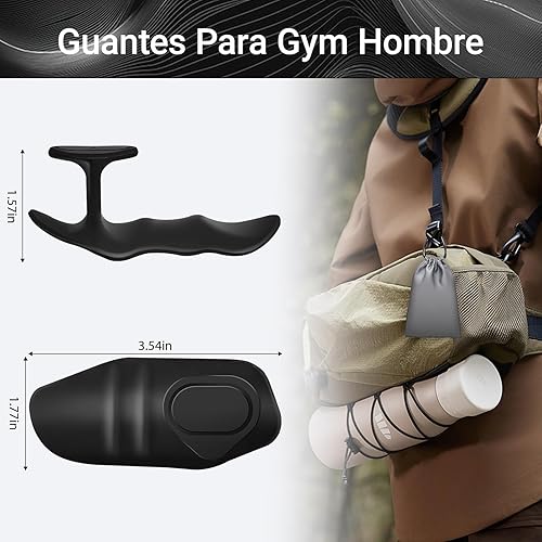 Miniatura 5 de 4 unidades de agarre de ripta para levantamiento de pesas y peso muerto, guantes de goma antideslizantes ergonómicos para hombres y mujeres,
