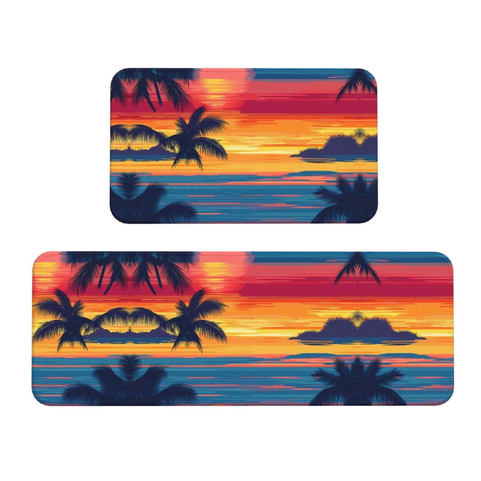 Alfombrillas de cocina antideslizantes con diseño de atardecer para decorar tu hogar