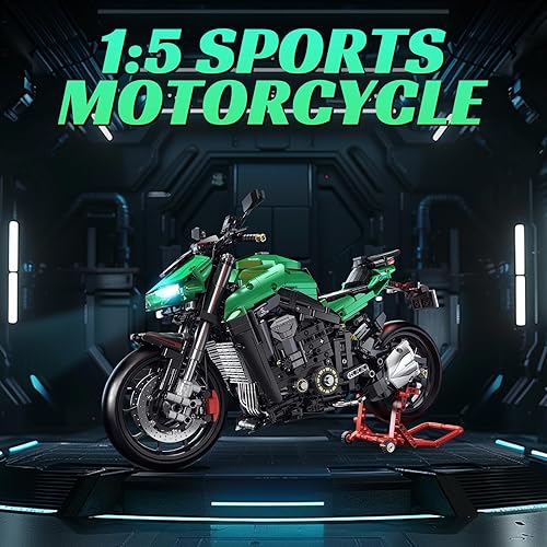 Miniatura 3 de URMOMENT Technic - Juego de bloques de construcción para motocicleta, kit de construcción de modelos coleccionables, juguetes troncales para niños y