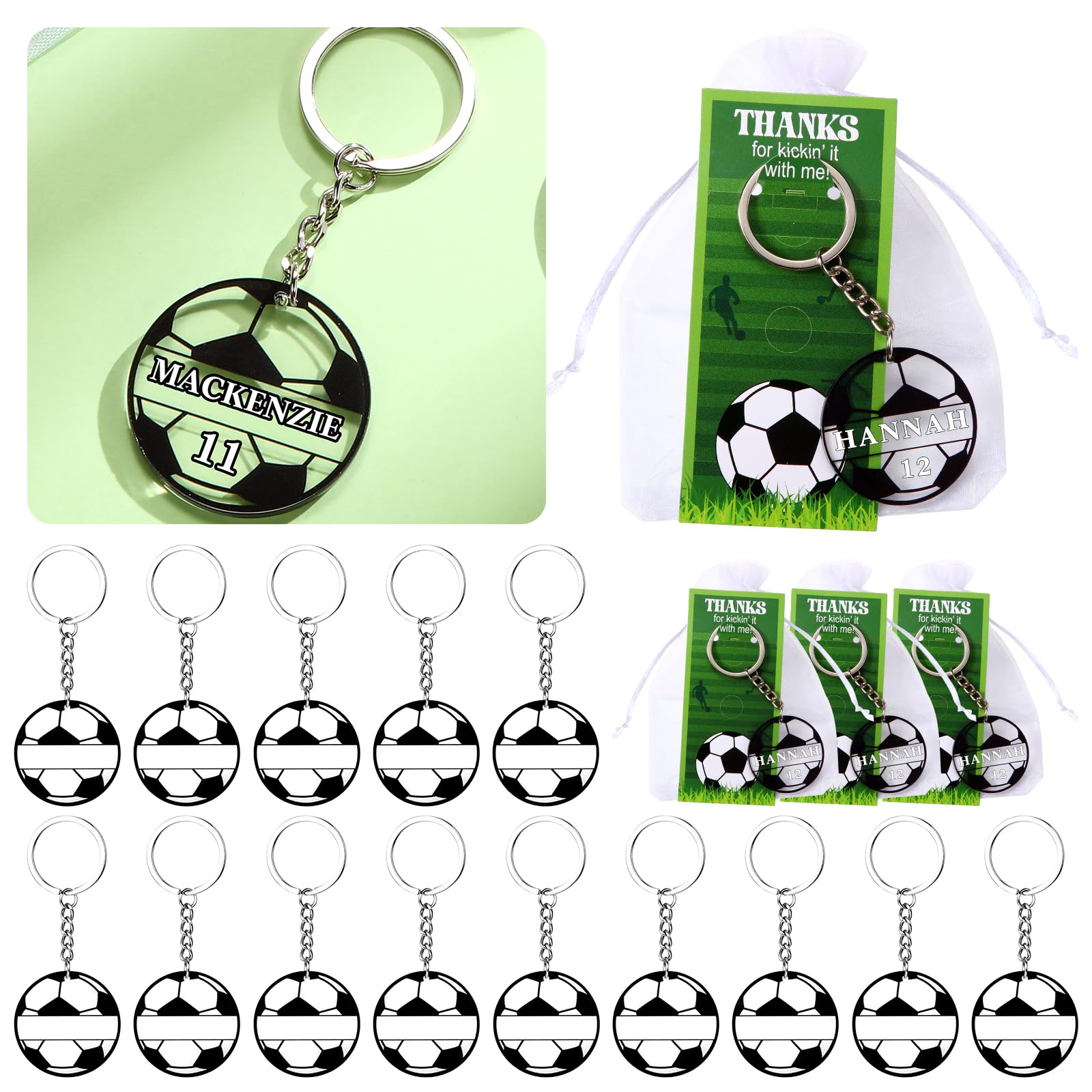 48 PCS Softball Acrylic Keychain Blanks Kit - DIY Craft For Team Gifts