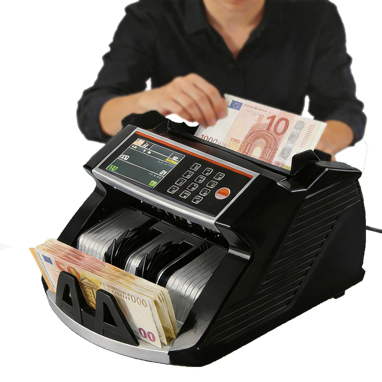 Contabanconote, Con Valucount, Con Rilevamento Di Banconote False Uv/Mg, 900 Banconote/Minuto, Con Display A Led, Supporta Usd/Eur/Gbp, Modalità Di Aggiunta E Conteggio In Batch