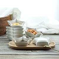 Vista 6 de SOCOSY - Juego de platos de salsa de cerámica multiusos en forma de estrella, platos de condimento, plato de sushi para aperitivos, platos de salsa