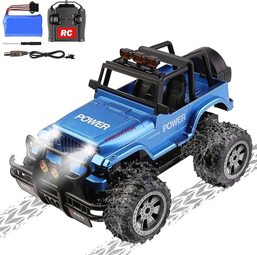 Camiones de auto con control remoto para niños escala 116 de alta velocidad recargable RC Monster Truck con luces y sonidos RC Crawlers juguete de