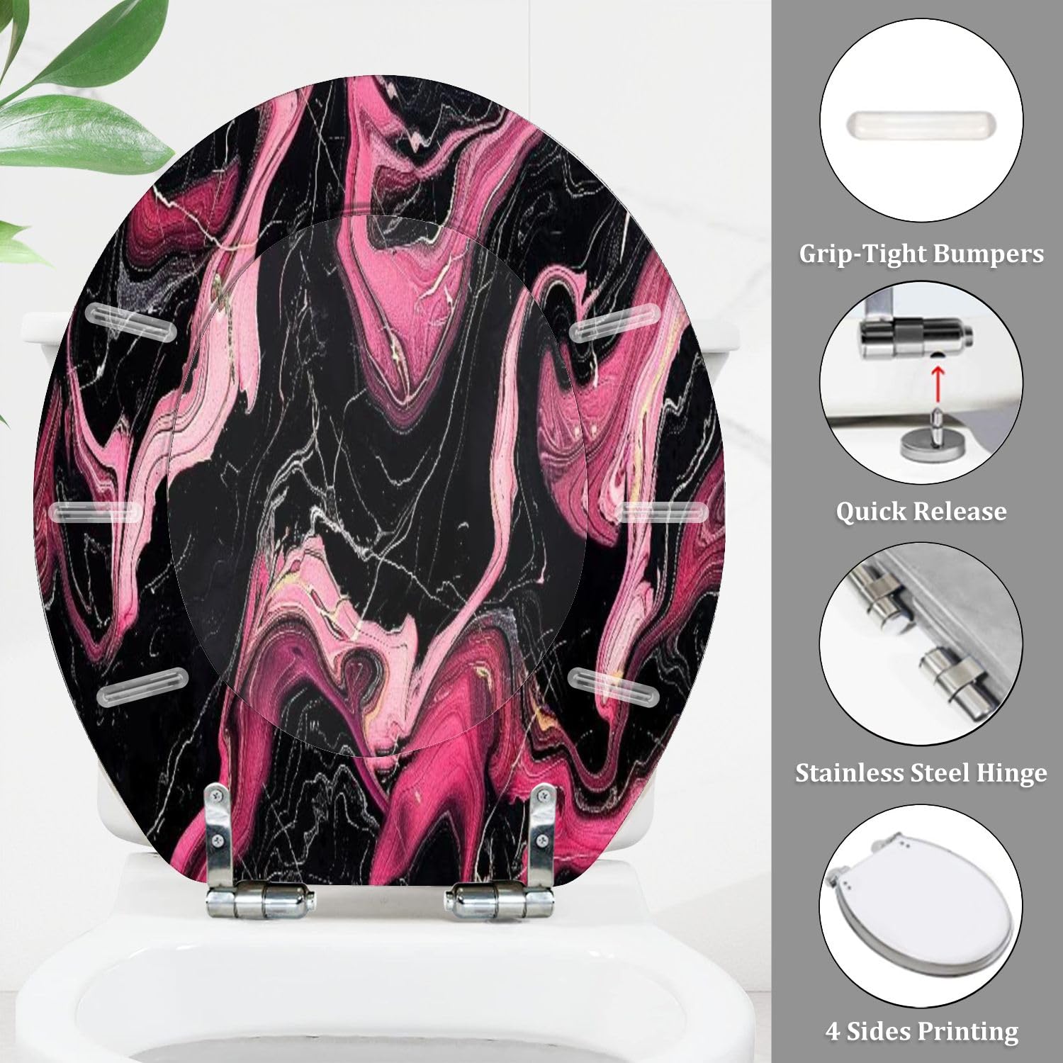 Asiento de inodoro redondo genérico de resina para baño
