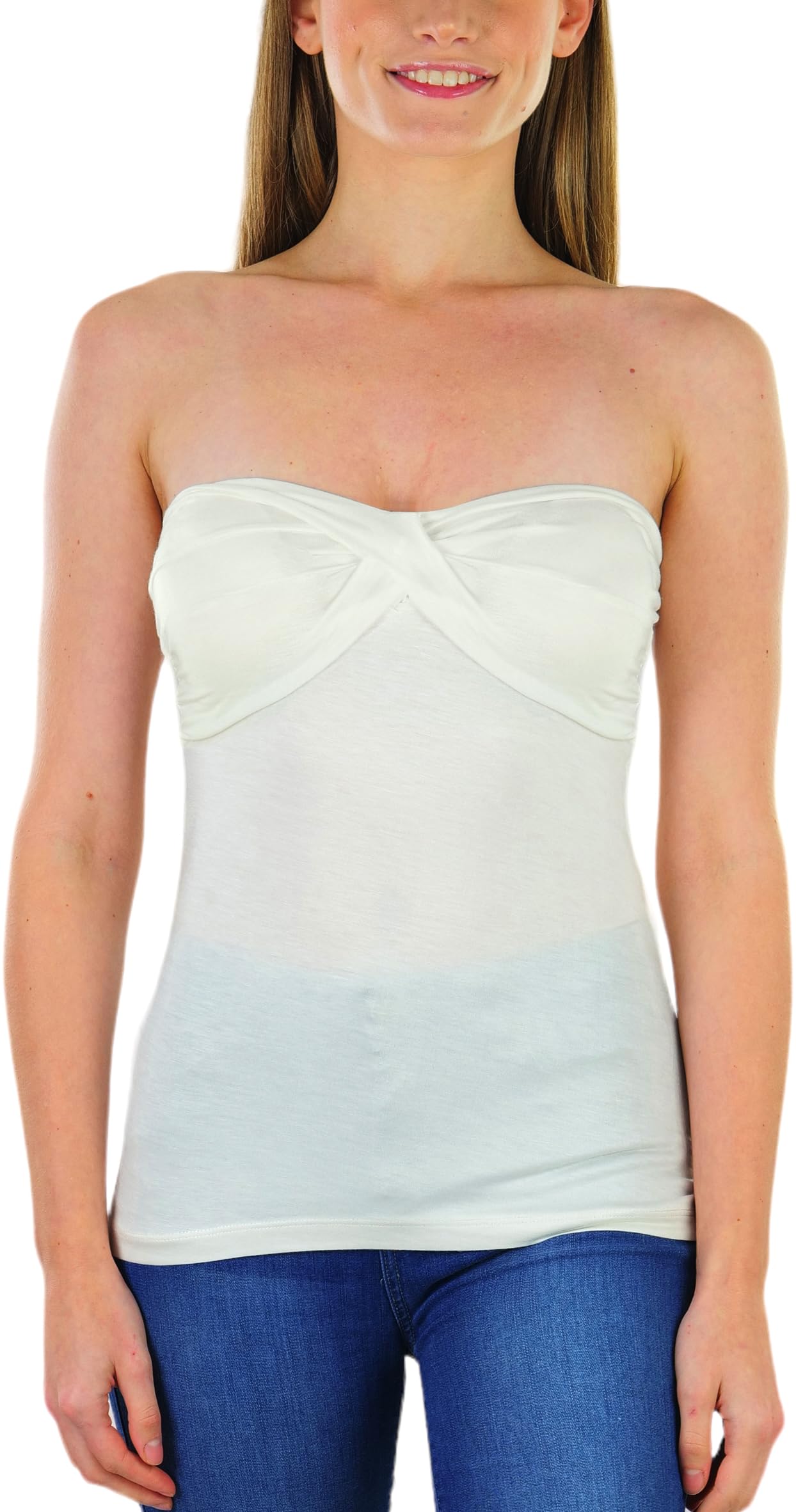 ToBeInStyle Women's Cotton-Spandex Blend Stretchy Tube Top
