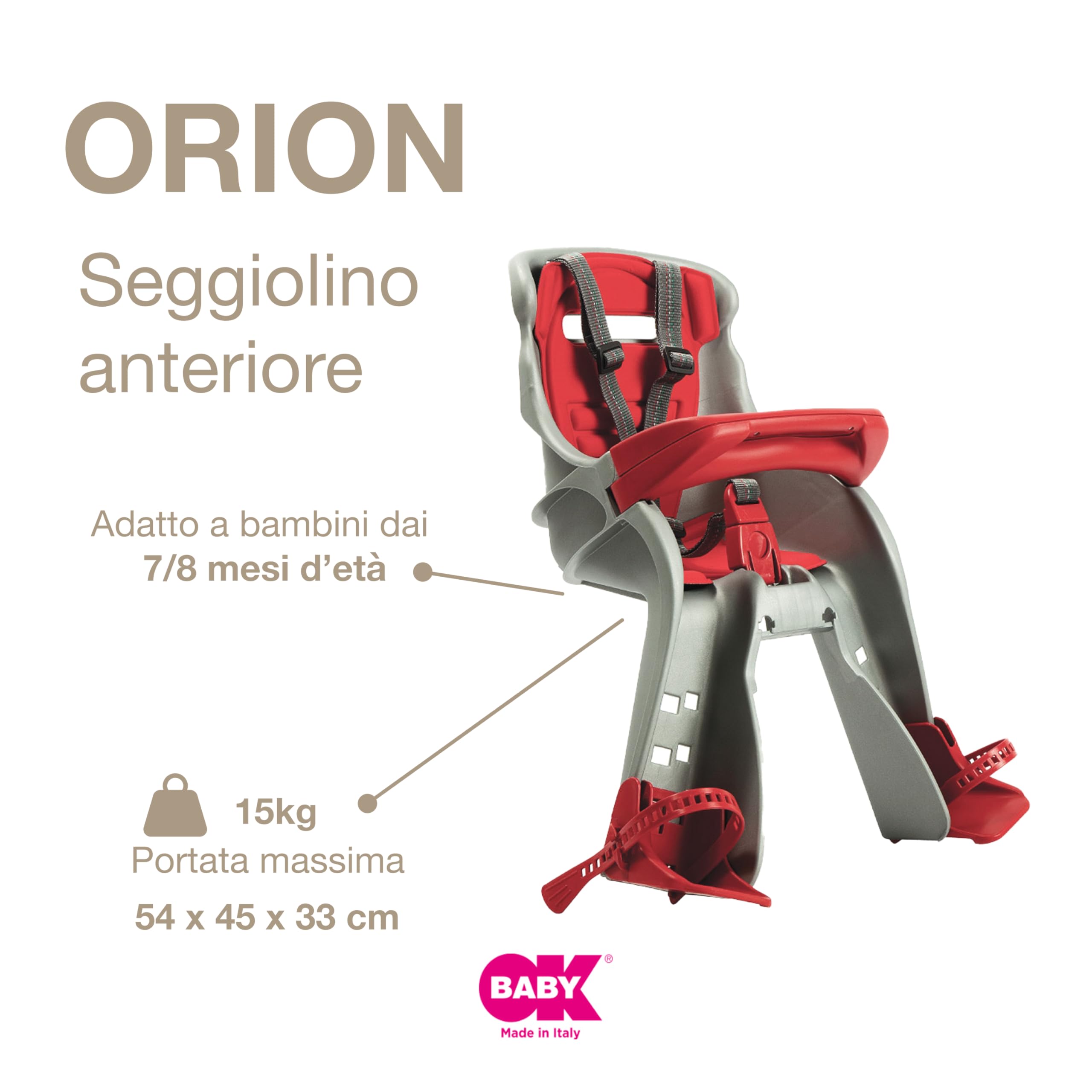 Seggiolino Anteriore OKBABY Orion 7/8 Mesi 15 kg - Dettaglio
