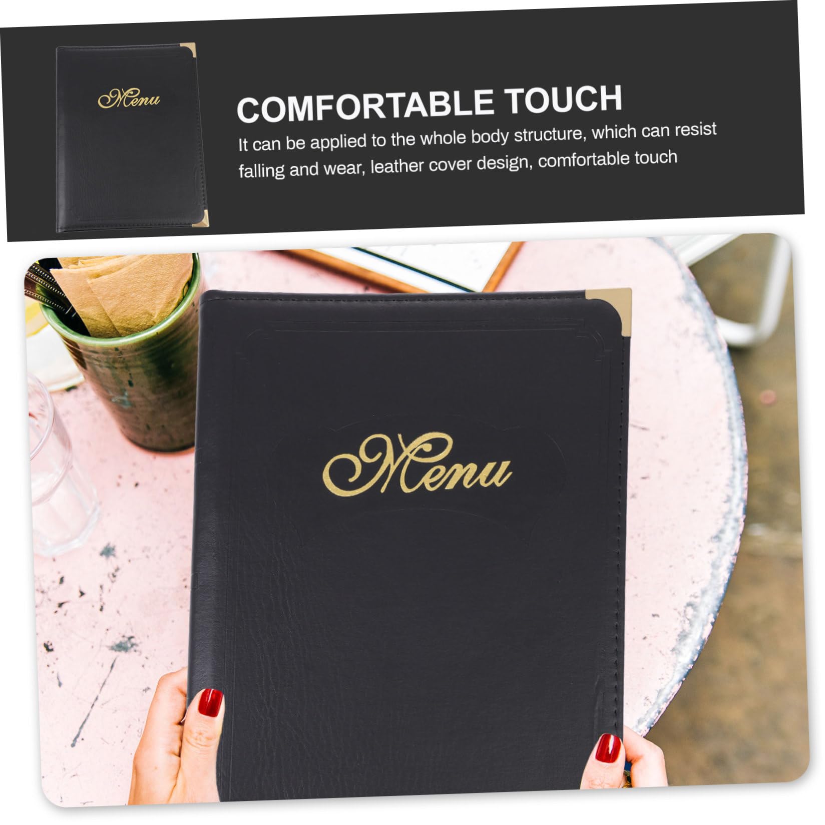 ULTECHNOVO Libro De Menús Carpeta De Pedidos Restaurante Duradero Reutilizable Apariencia Clásica Fácil De Usar