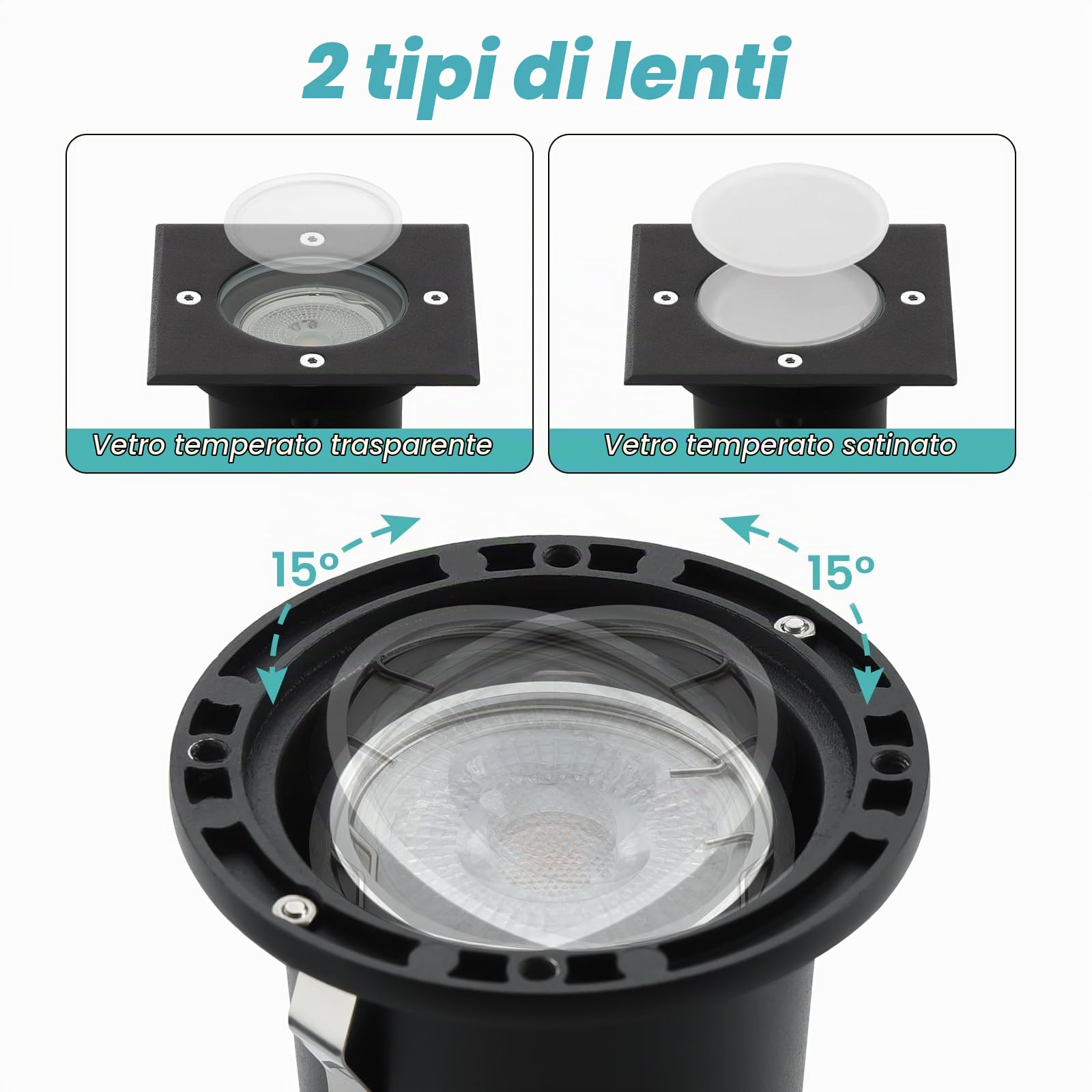 4pcs Faretti Led Esterno per Gu10 3w 230v Bianco Caldo 3000k, IP67 Impermeabile Segnapasso Led Esterno, Segnapassi led esterno per Esterni, Giardino, Terrazza, Cortile, Passerella