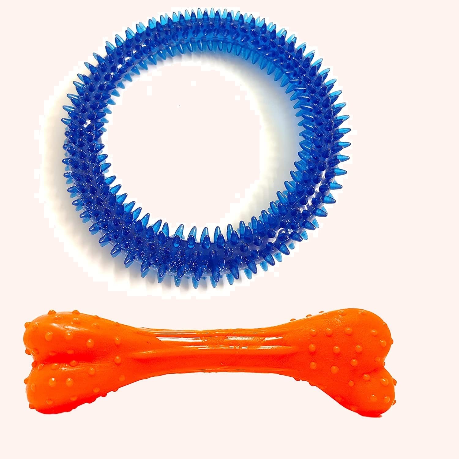 Woofy Dog Chew Toy Combo of 2 | Bone and Spike Ring | for Teething | Suitable for Small to Medium Dogs - (Colour May Vary) (B0B18QSGFT) Amazon Price History, Amazon Price Tracker
