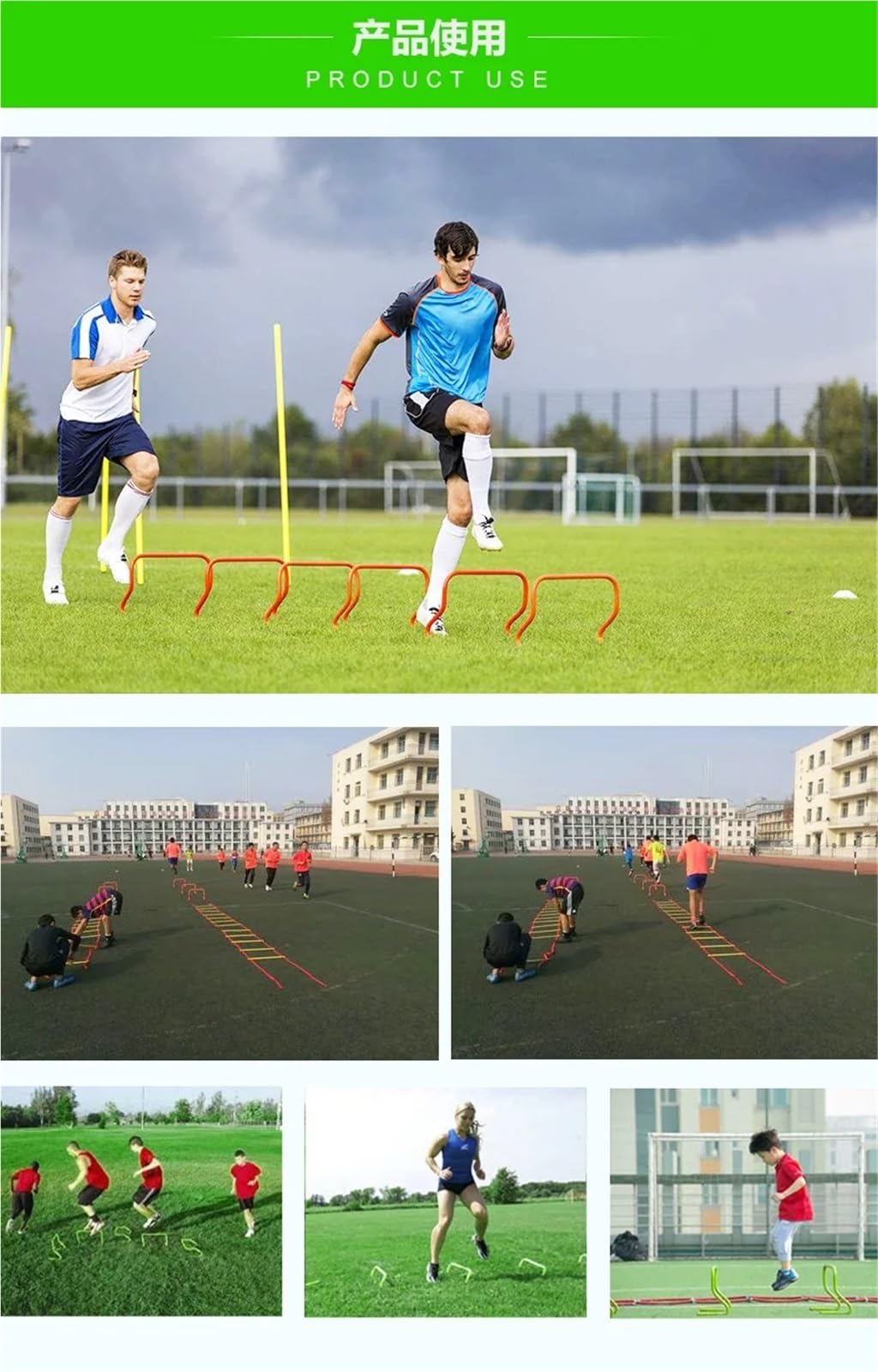 Vallas De Agilidad 5Pcs Football Hurdle Portable Speed Agility Training Equipment Hurdle Ladder Safety Soccer Stable Squadexerciseladder Rack 15cm para FúTbol(Orange)