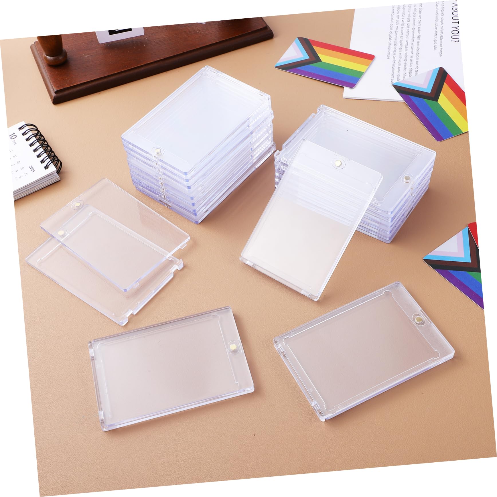 Alasum 18 Pezzi Custodie Magnetiche per Carte Collezionabili in Ps, Trasparenti e Resistenti, Protezione per Carte da Gioco e Sportive