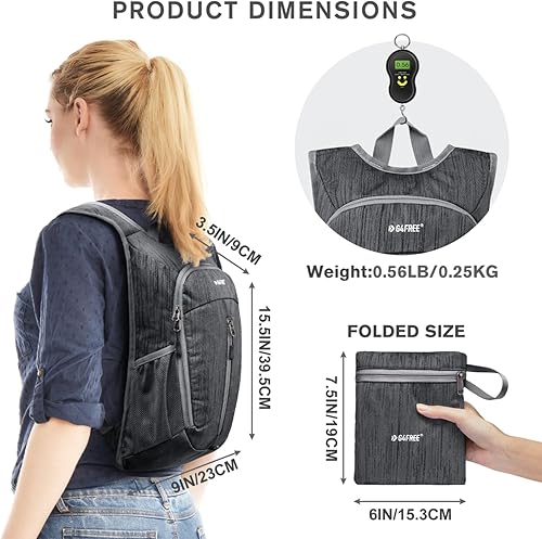 Miniatura 2 de G4Free Mochila de senderismo de 10L Mochila de viaje pequeña Mochila plegable ligera Mochila de hombro plegable casual