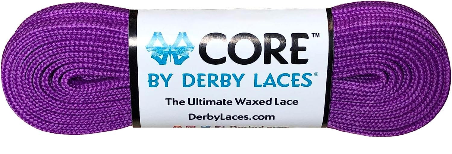Derby Laces CORE Narrow 6mm Waxed Lace for Figure Skates, Roller Skates, Boots, and Regular Shoes (Purple, 60 Inch / 152 cm) โ image 1