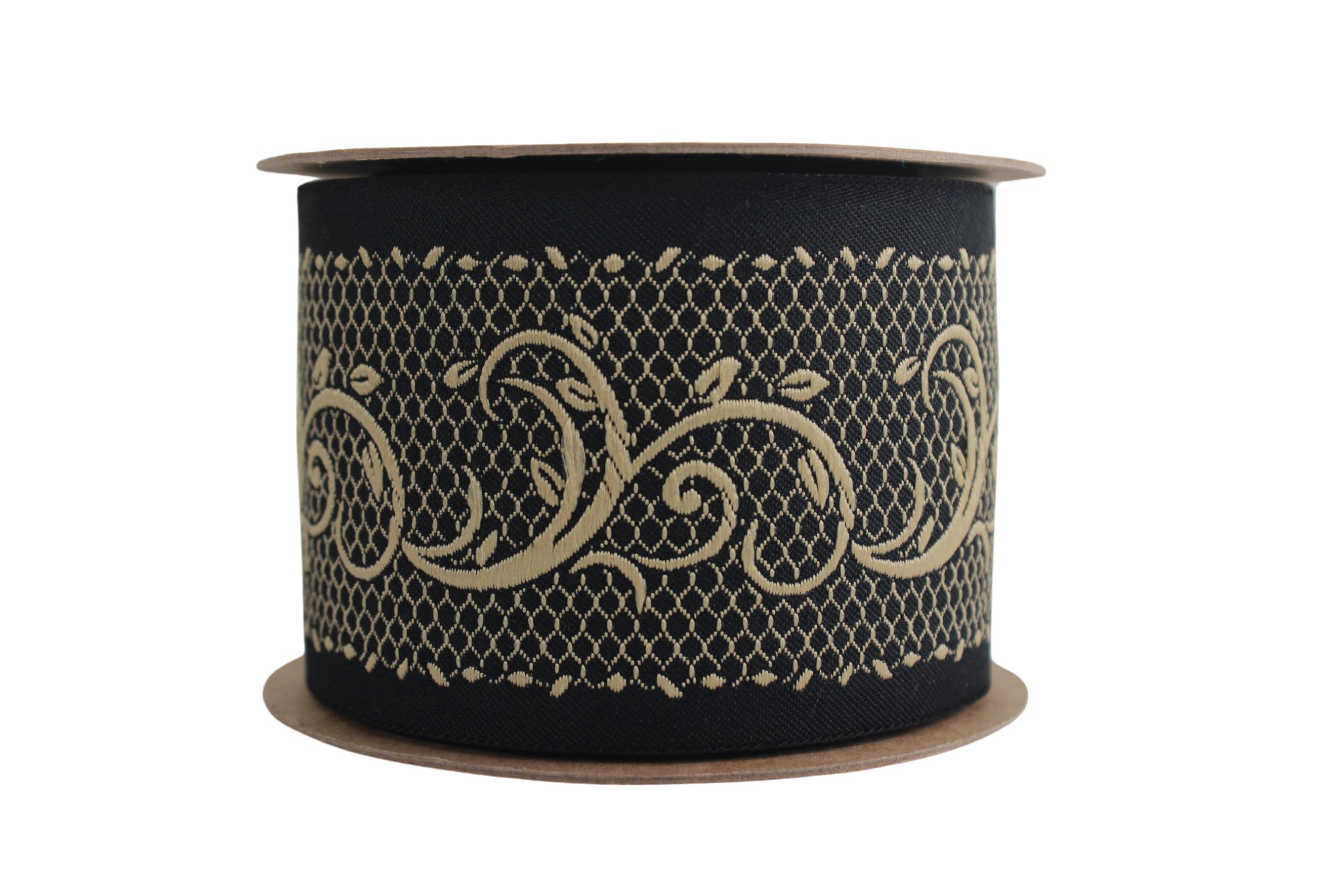 Ruban jacquard brodé pour rideaux passementerie V4 189 charme ancien
