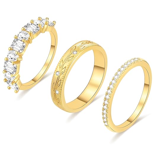 FUNEIA Stackable Gold Rings