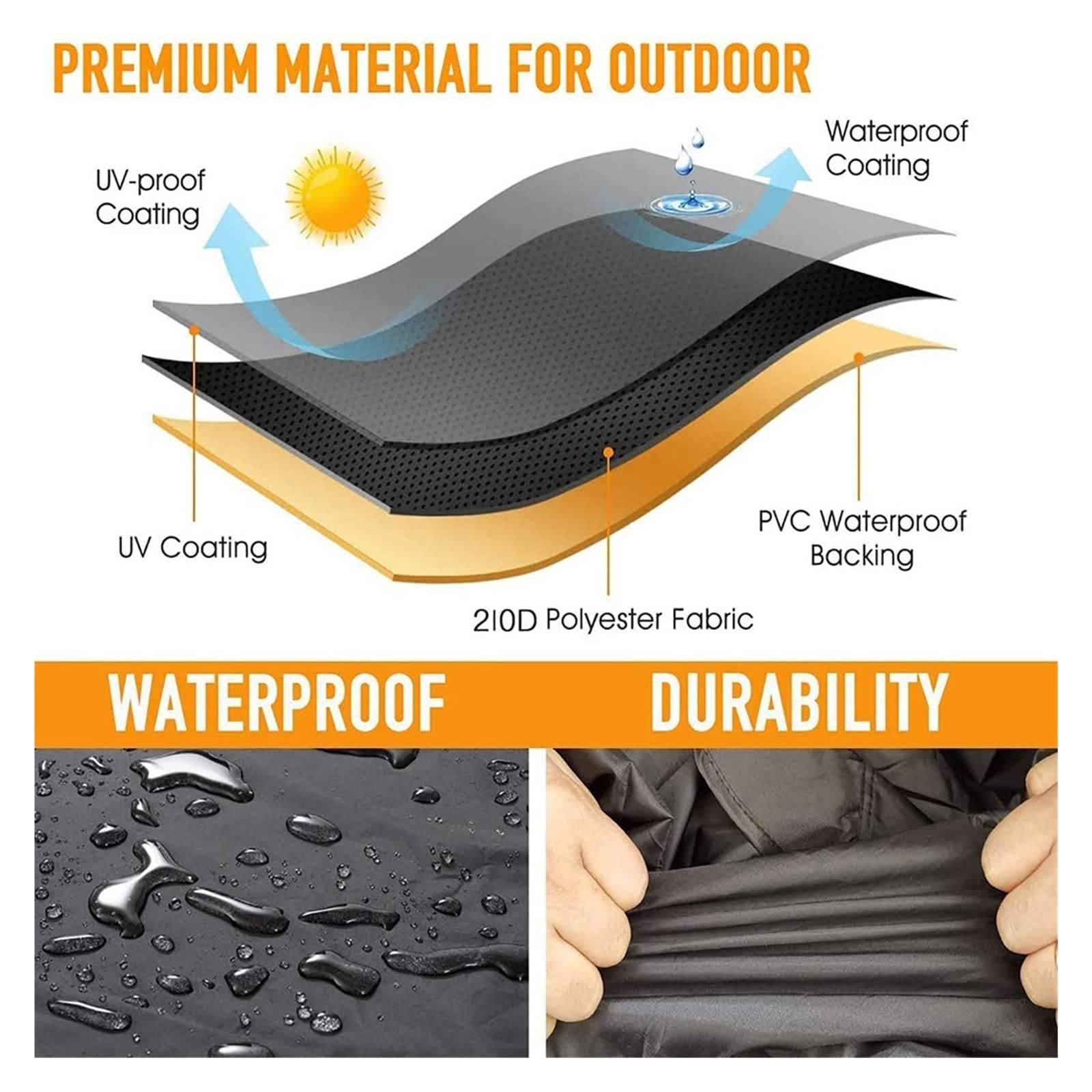 Copri Chaise Longue Da Giardino 2 Pezzi | Impermeabile, Anti-UV Con Ventilazione - 200x75x40/70 Cm - Foto 2