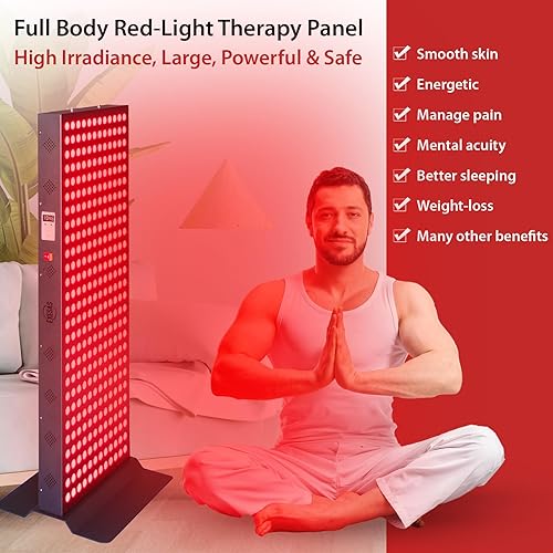 Miniatura 7 de Dispositivo de terapia de luz roja para cuerpo completo, 630nm, 660nm, 810nm y 850nm, panel LED de grado clínico de doble chip de infrarrojo cercano