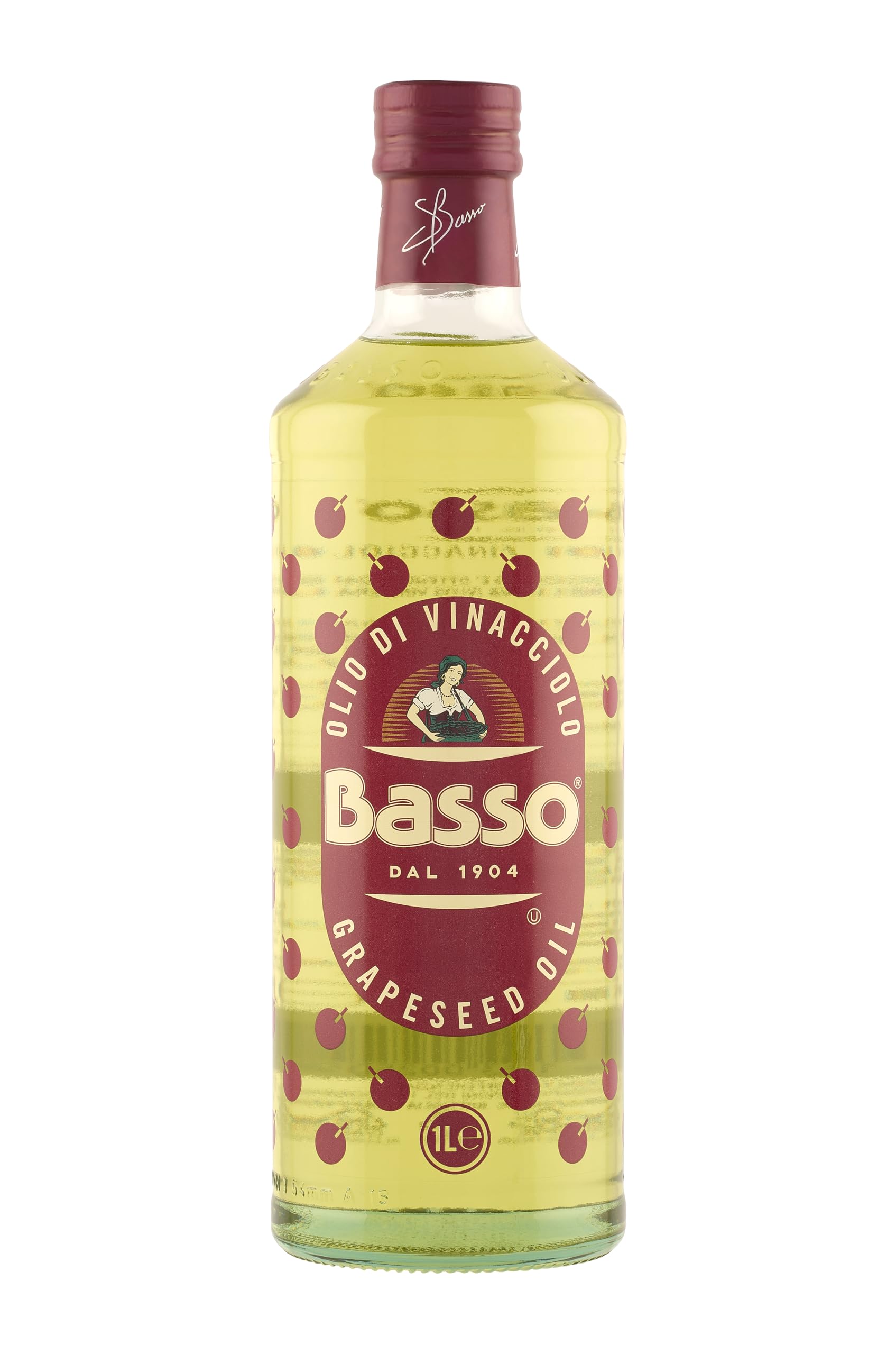 Basso Olio di Vinacciolo alimentare da condimento in confezione da 1 litro
