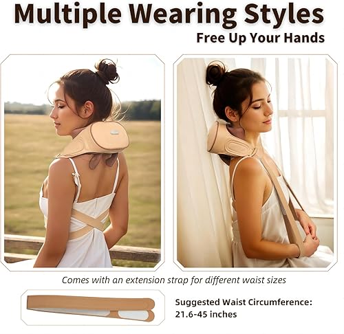 Miniatura 5 de Homesnew Shiatsu Masajeador de cuello y hombros con calor para aliviar el dolor, masajeador eléctrico de tejido profundo 3D amasado cuello