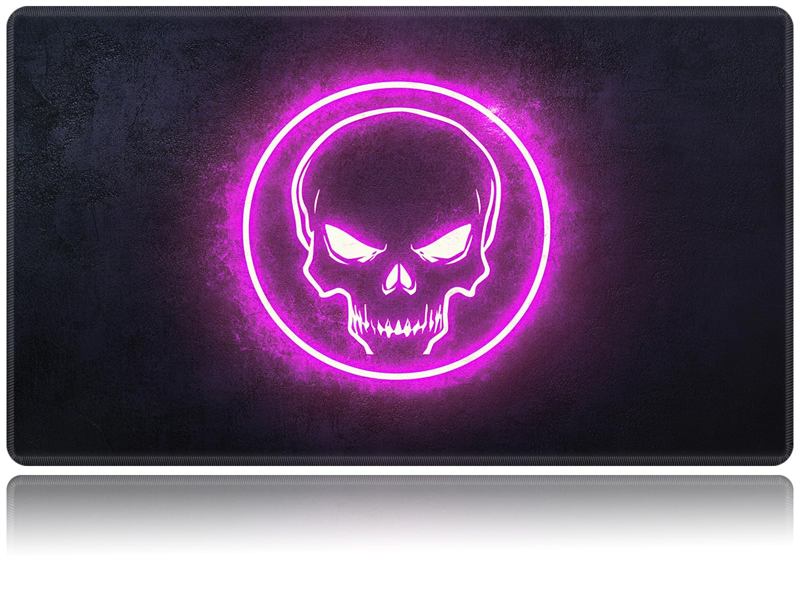 Playmat for MTG, Card Game Mat Non-Slip Rubber Base and Stitched, 24 x 14 inch TCG Play Mat for MTG and Other Card Games (NO Zones), Skull Purple