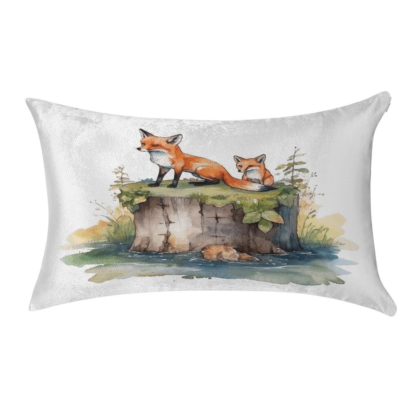 Btcowzrv Style Hand Drawn Fox Pillow Cover Pillow Case Pillowcase