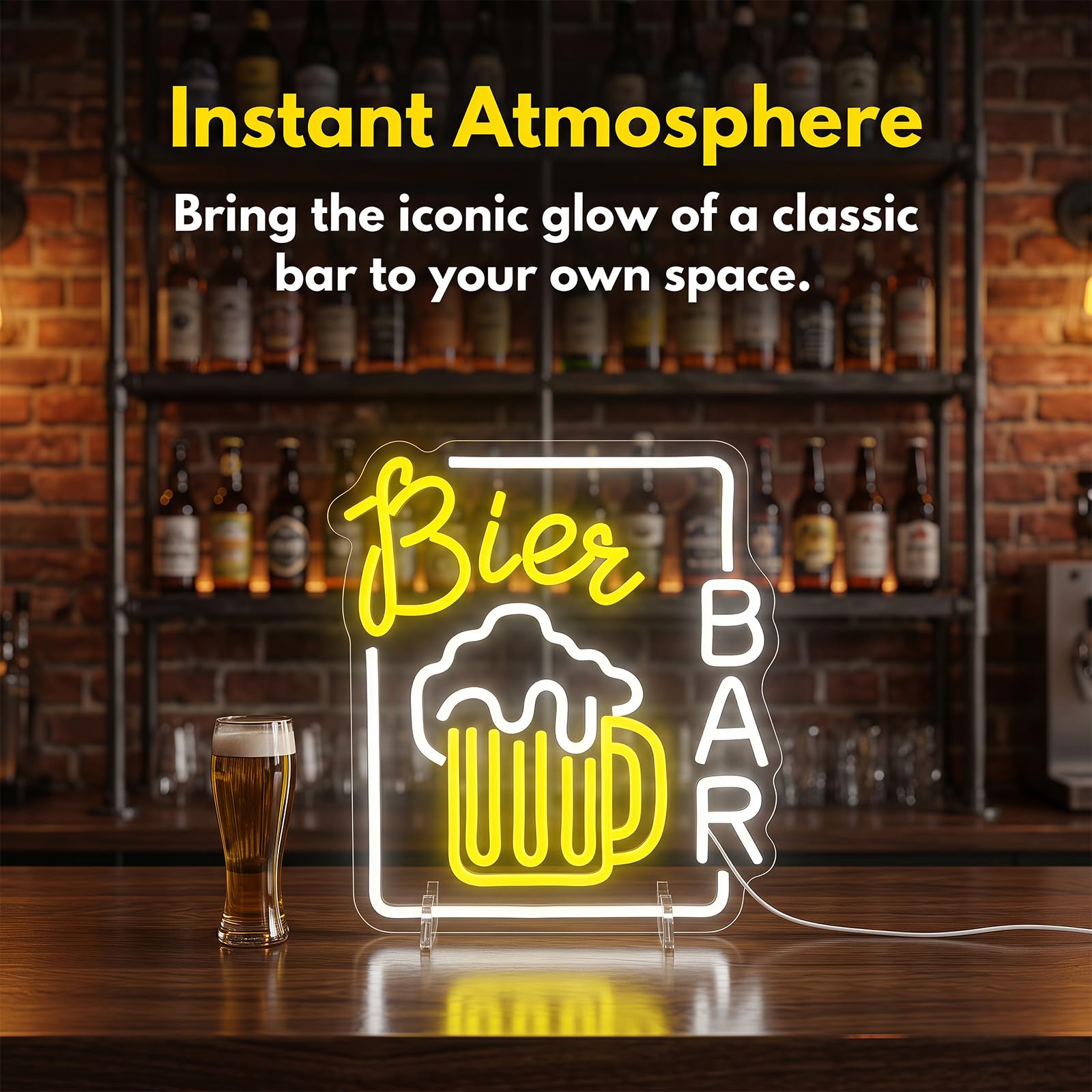 Rayong Bier Neonlicht LED Schild Bar Leuchtreklame Wanddeko Neonlampe Neon Schild für Club Party Deko