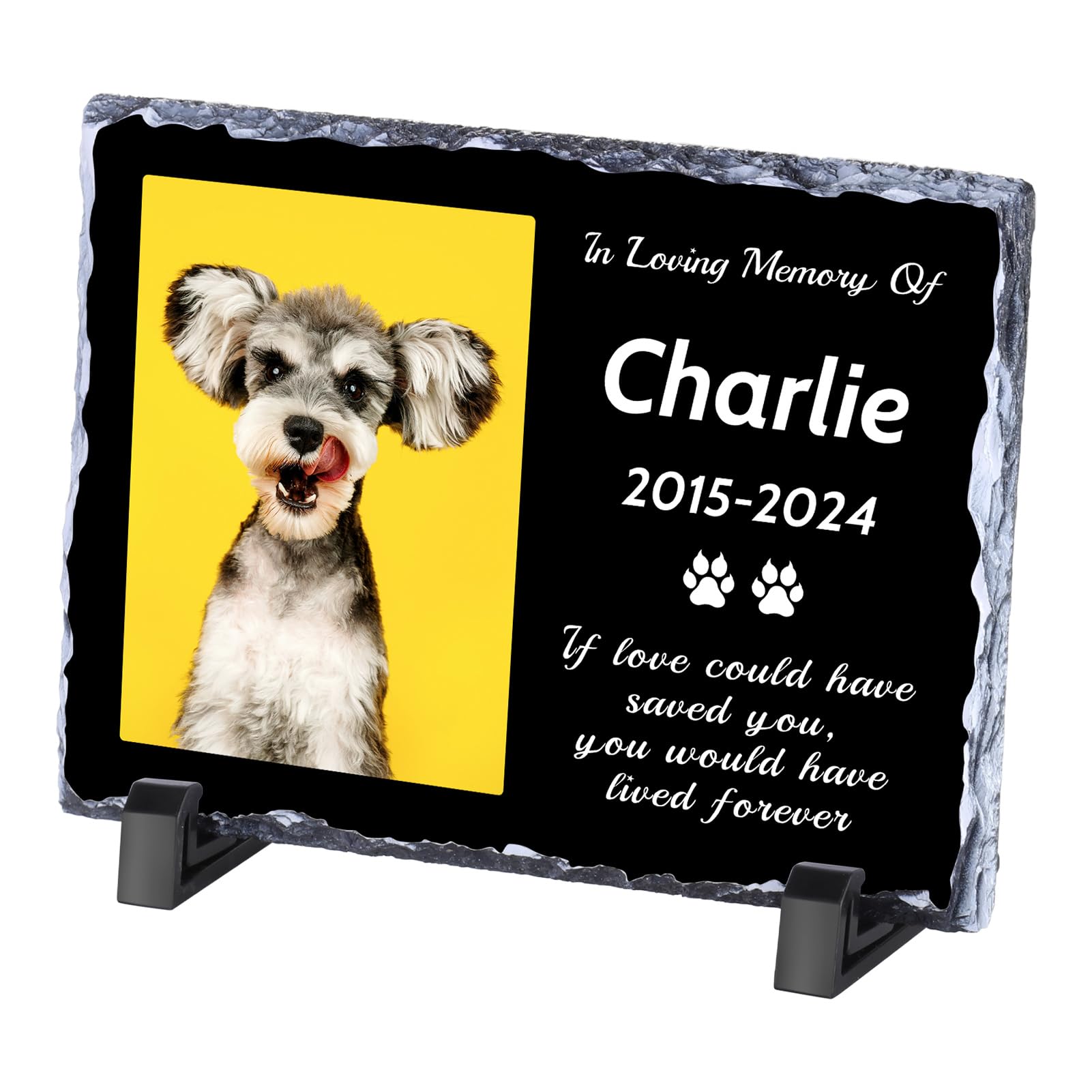 Dog Memorial Gifts for Loss of Dog, Personalised Pet Memorial Picture Frame Plaque, Dog Memorial Stone, Pet Loss Gifts, Cat Memorial Gifts, Gifts for Cat Lovers, Cemetery Decorations for Grave
