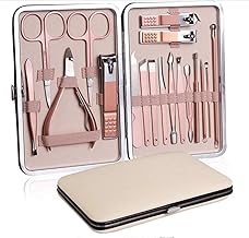 Manicure Kit, pedicure tools for feet, Nail Clipper, Manicure Pedicure kit for women and Men, 18 Pieces,Perfect Gifts for Women and Men (Essentials) (Pink)