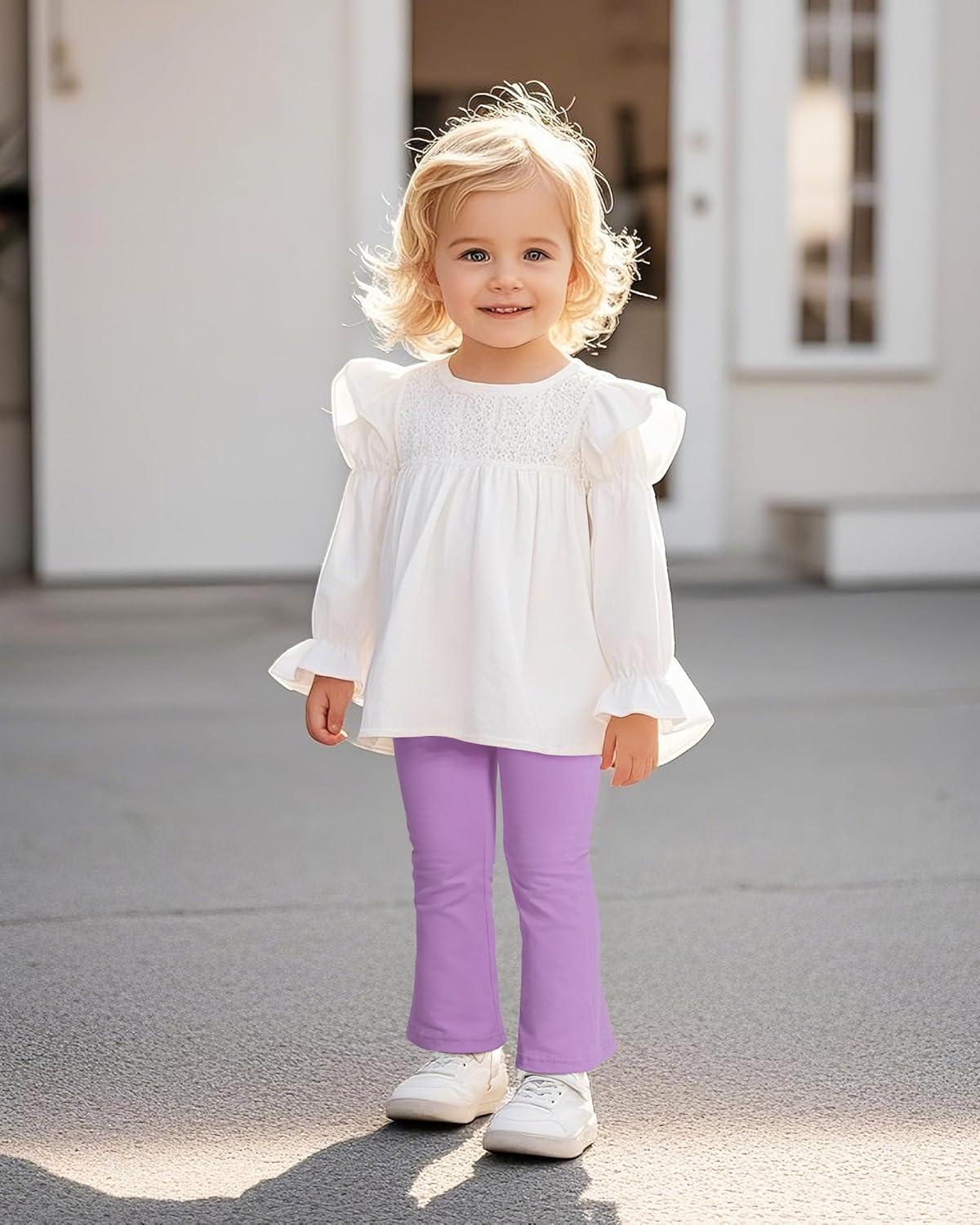 Witwot Toddler Girl Flare Pants Baby Girls Cotton Leggings Bell Bottoms Clothes Size 18M-5T - Image 3