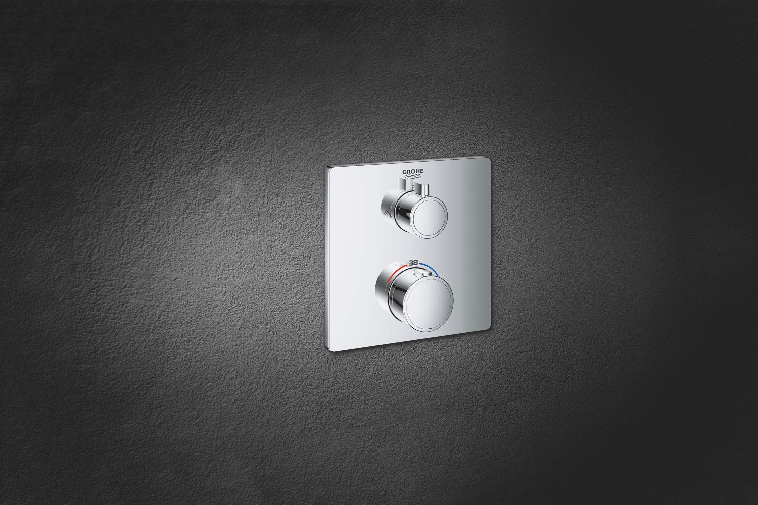 GROHE Parte Esterna Termostatico Incasso a 2 Vie (Doccia) per Rapido Smartbox Grohtherm, Design Squadrato 24079000