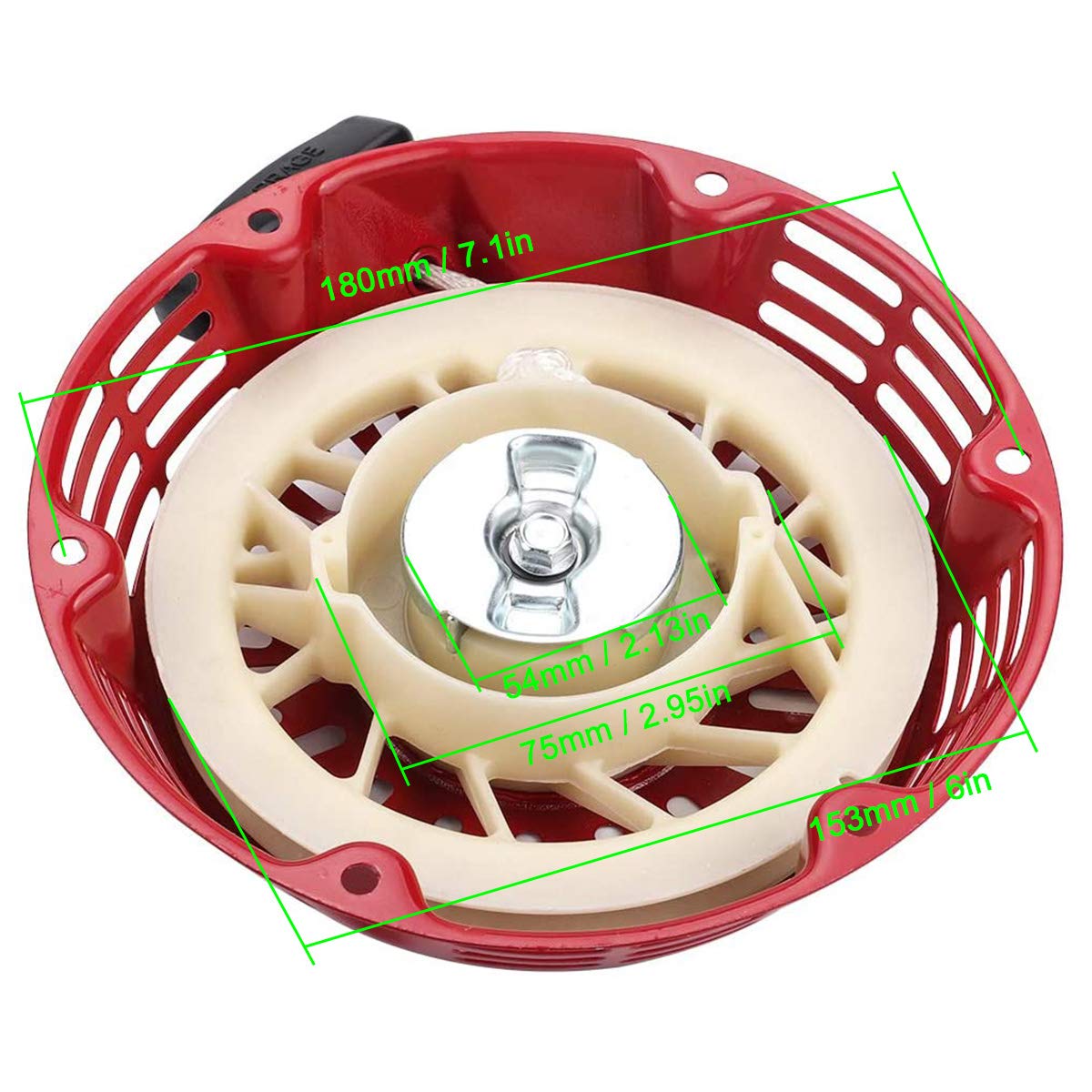 ZAMDOE Démarreur à recul pour Honda GX240 (8HP), GX 270 (9HP), pour Oregon 31-049, for Rotary 26-10469, 150-711, 28400-ZE2-W01ZA / B/N Pièces de Moteur, avec Corde de démarrage