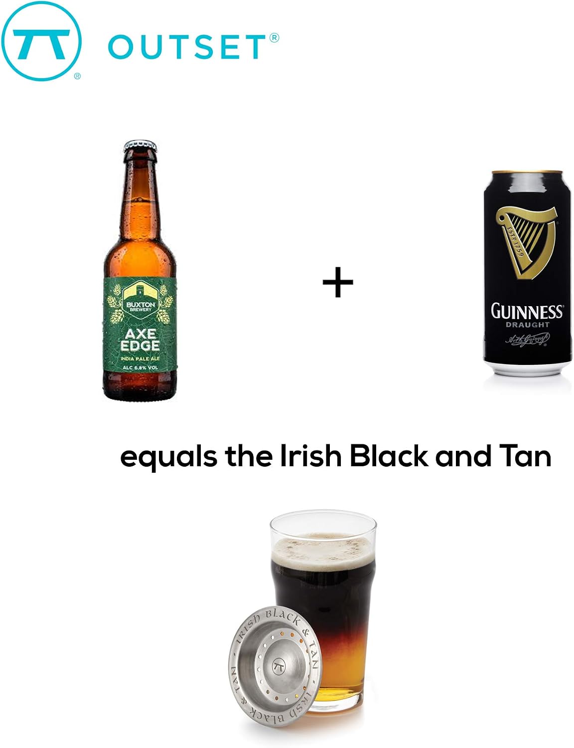 Outset Irish Black and Tan Layering Tool, 3.75" Diameter, Stainless Steel