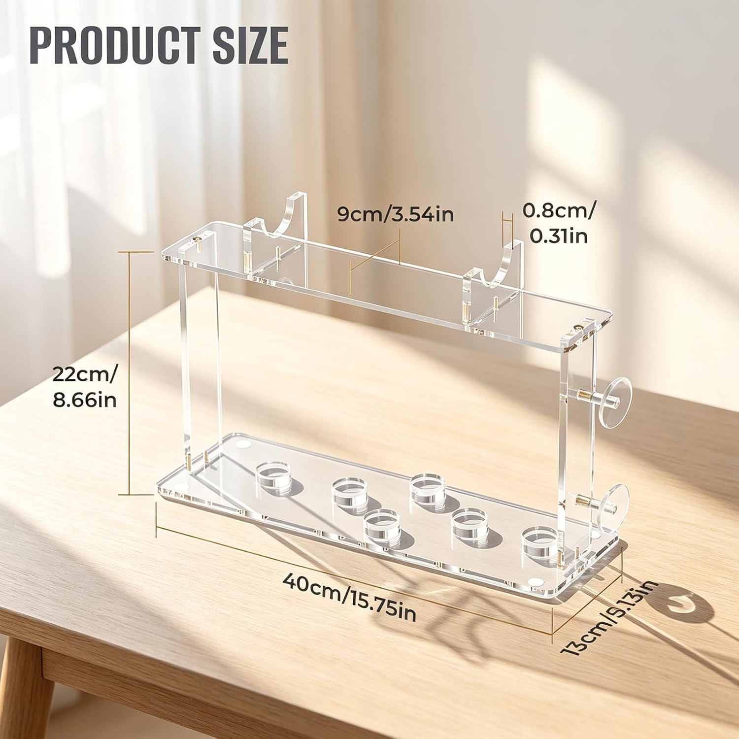 Acrylic Holder and Organizer Compatible with Airwrap of Dyson and Airwrap Attachments, Airwrap holder Stand Storage, Upgrade Countertop Airwrap Styler Rack Compatible with Airwrap Accessories image 2