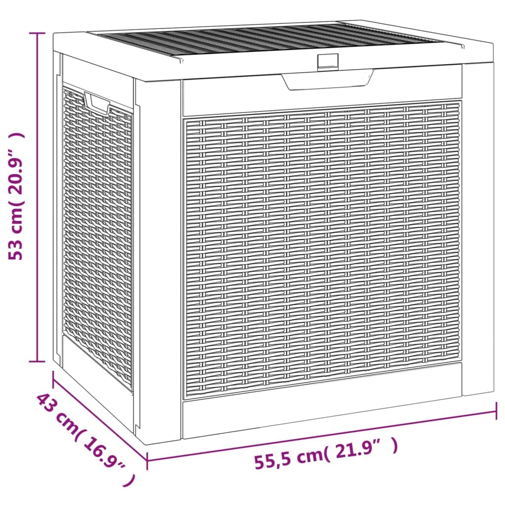 Generico Contenitore Giardino Nero 55,5x43x53 cm Polipropilene,Mobili da Giardino,Cassapanche da esterno-364178