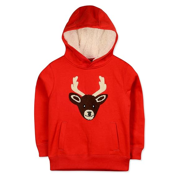 Cherry Crumble California Kids Unisex Holiday Fleece Polycotton Sweatshirt (WS-SWSHRT-4402_Red)
