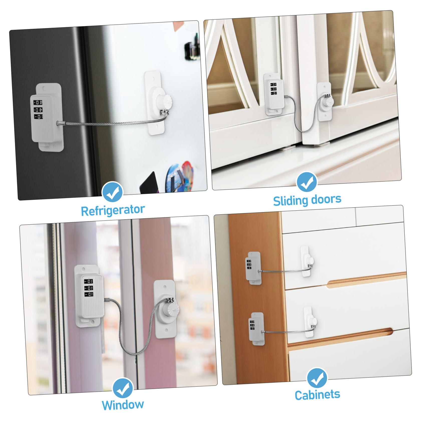 3pezzi Serratura Per Frigorifero e Congelatore Serratura Coded Per e Finestre Installazione Resistente e Domestici