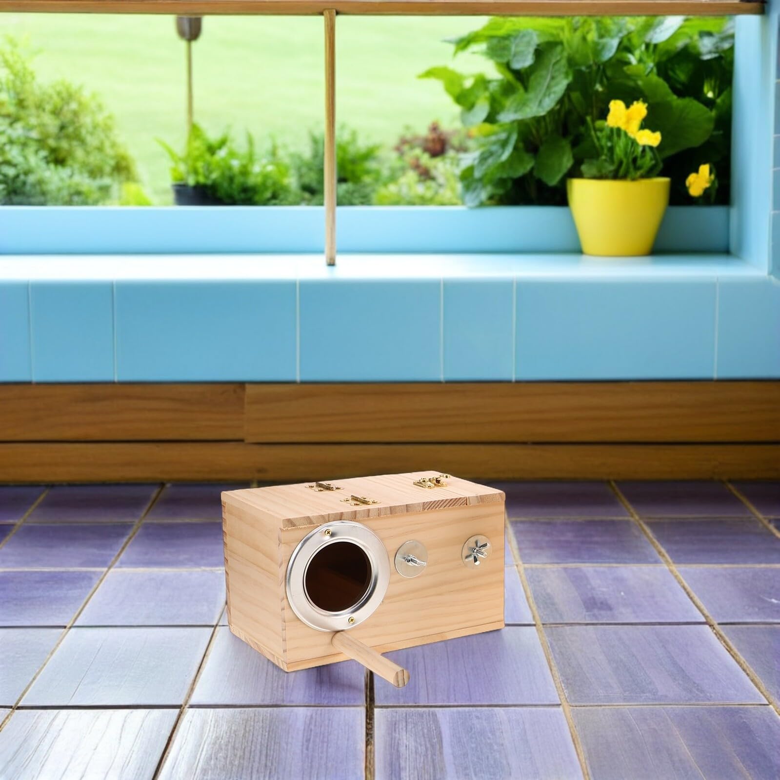 HEMOTON 2piezas Caja De Cría para Loros De Madera Cajas Nido para Agapornis y Periquitos para Uso Jaula como Nido De Cría para Pájaros Pequeños