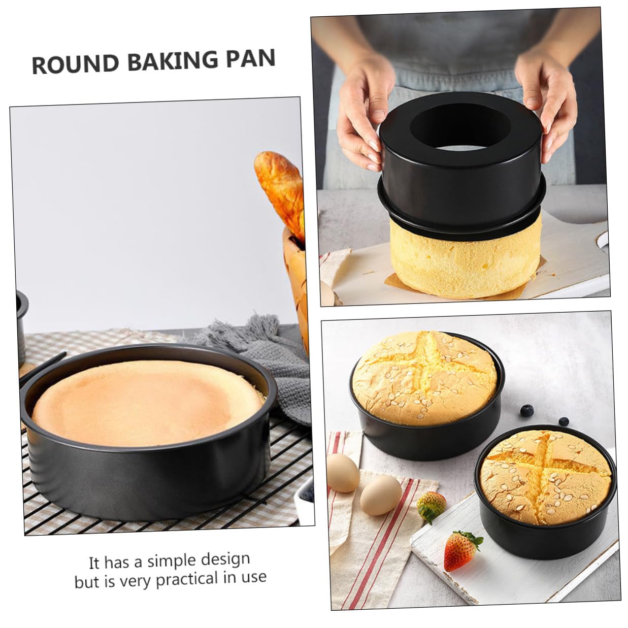 Uonlytech 3 Stück Teiliges Carbon stahl Backform mit Abnehmbarem Hebeboden Antihaftbeschichtet Langlebig und Vielseitig für Käsekuchen Torten Mousse und Mehr Backform Springform für