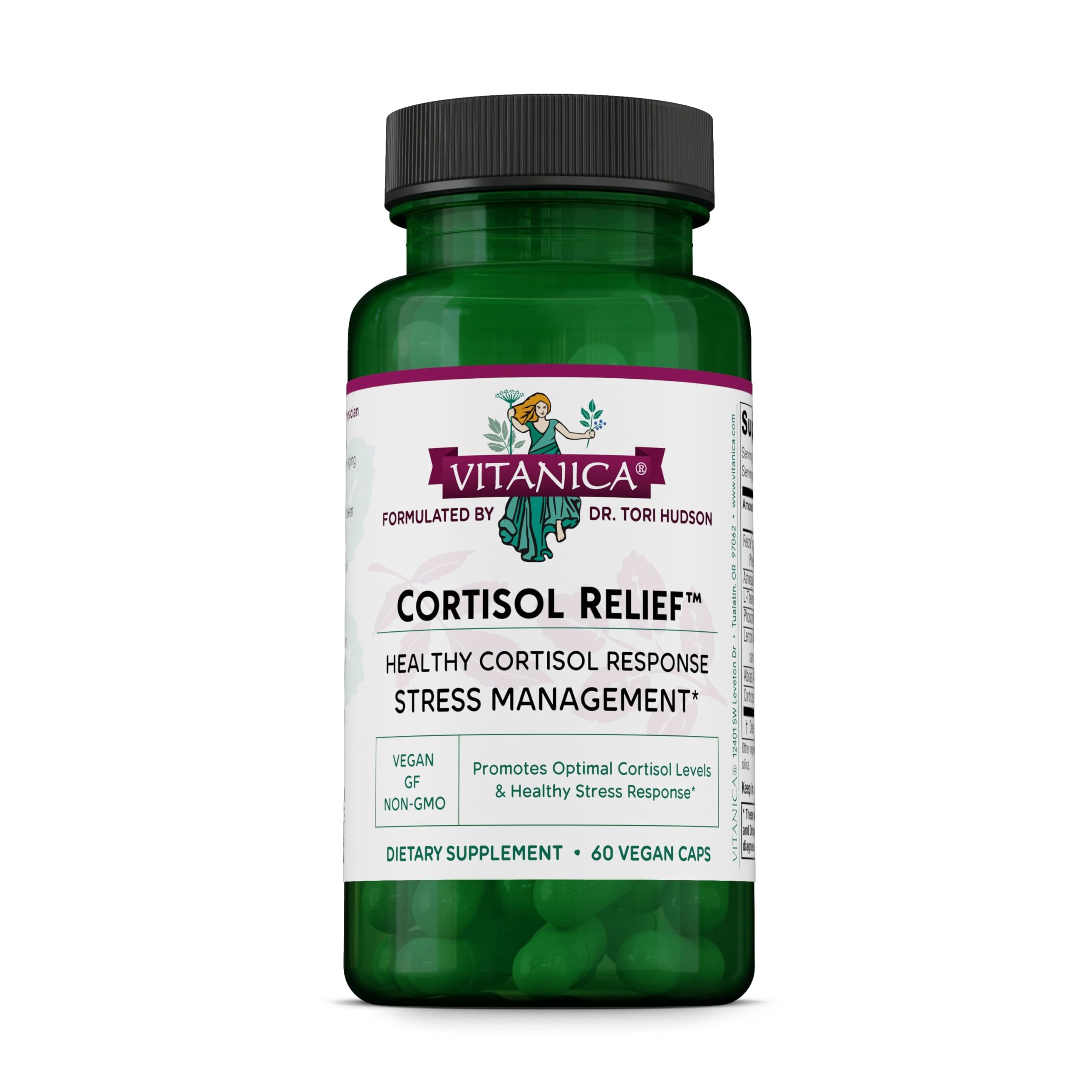 Vitanica Cortisol Relief, Dr. Formulated Sleep, Stress, Cortisol Manager Supplement, Vegan, 60 Capsules — Amazon image 8