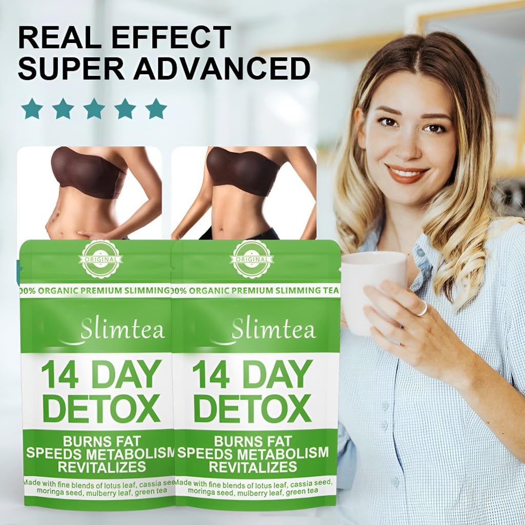 Té Herbal Desintoxicante For Bajar De Peso De 14 Días: Ayuda Natural For La Grasa Abdominal, Desintoxicación Suave For El Bienestar Corporal(2PCS)