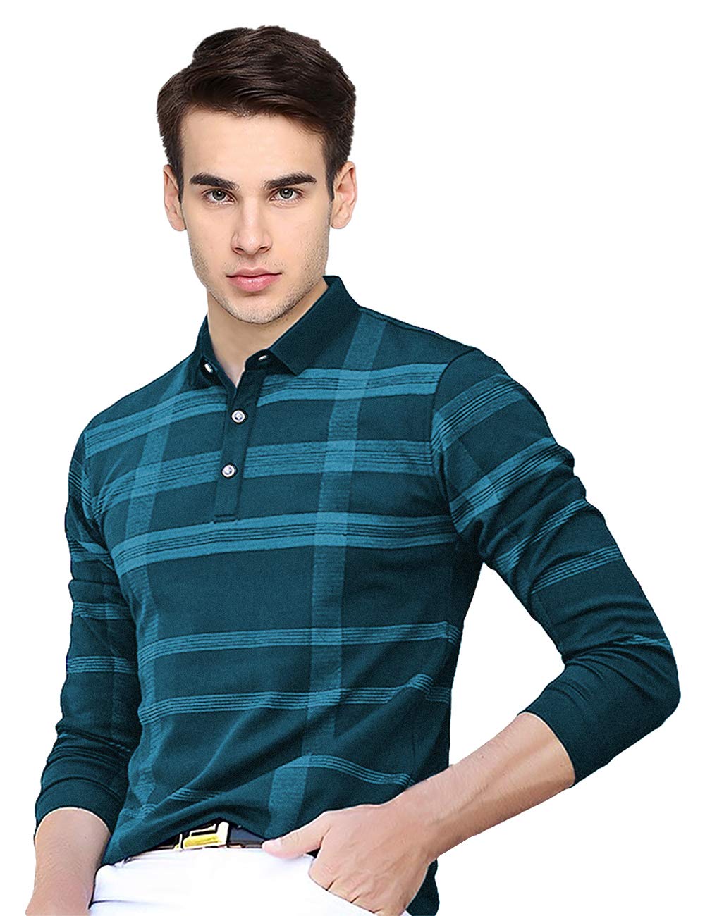 eyebogler Men's Polo Neck Full Sleeves Printed T-Shirt-picture-22