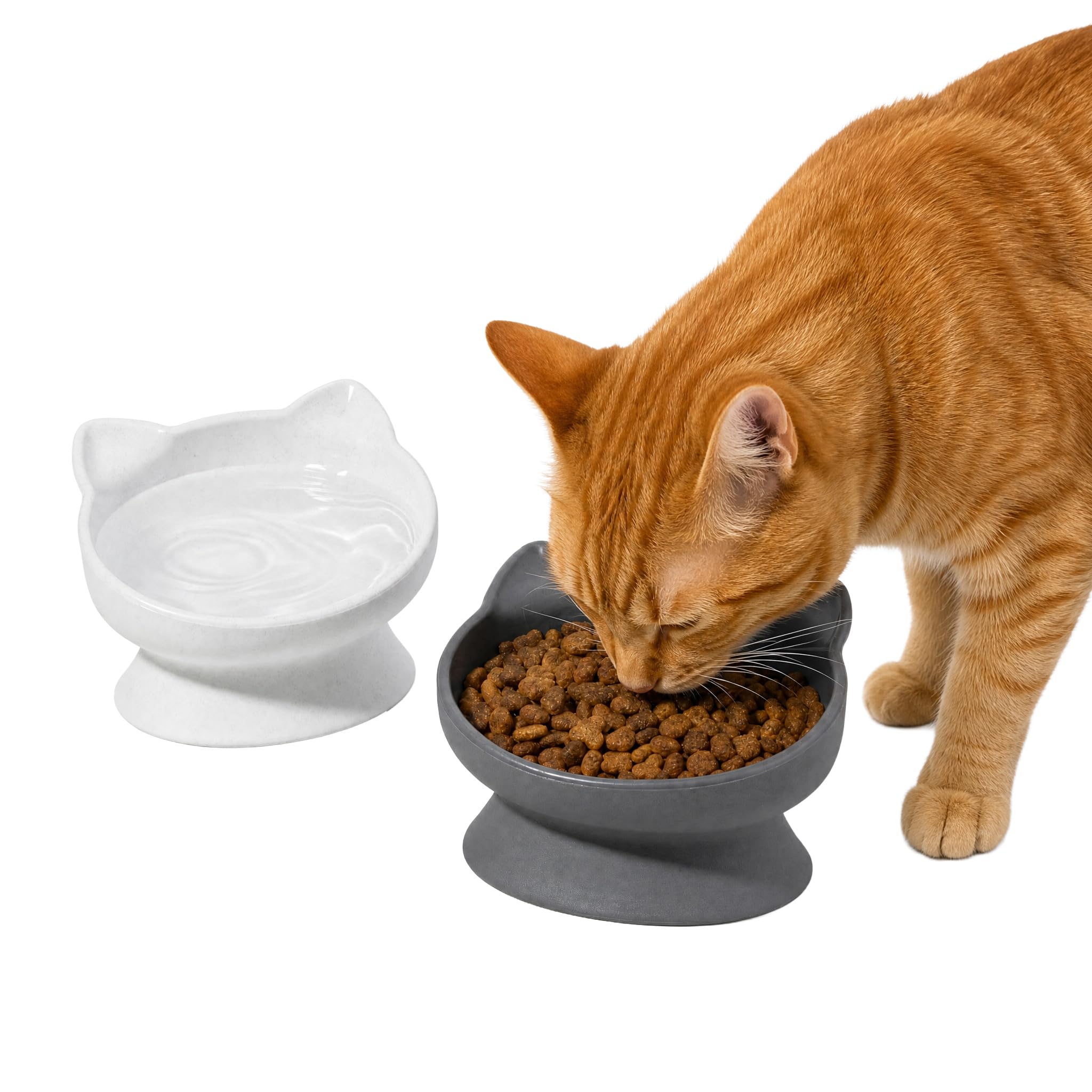 Kitty City Erhöhter Futternapf für Katzen, stressfreier Futternapf und Tränken für langsames Füttern