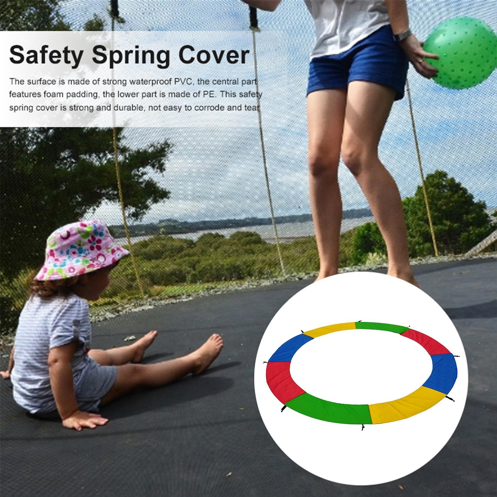 Faltbares Mini-Trampolin für Kinder und Erwachsene, dicke PVC-Sicherheitsabdeckung, Federschutzpolster, perfekt für Fitnesstraining, Indoor/Garten-Workout, lustiges Übungswerkzeug