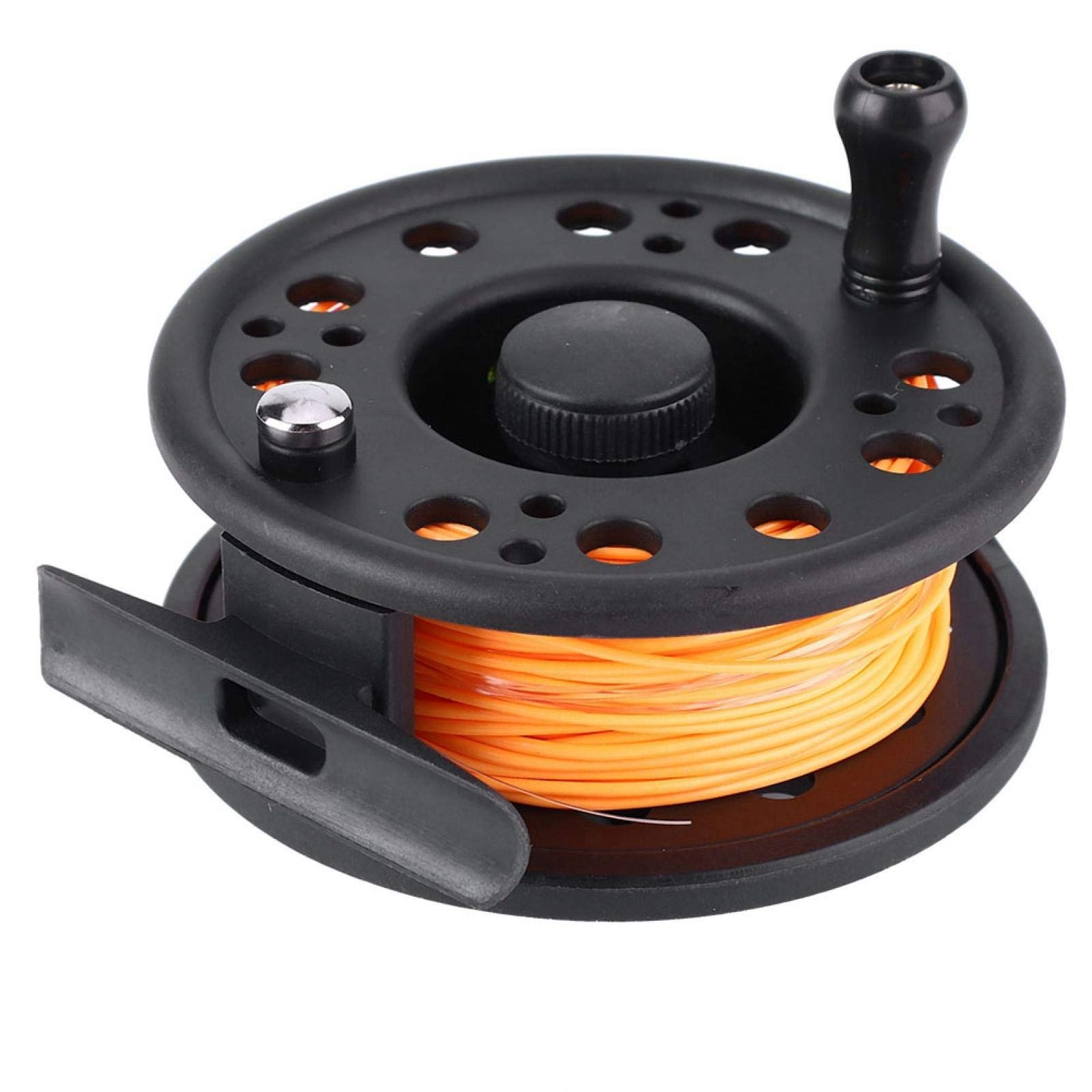 Carrete de Mosca, GLA7/8 5/6 Rueda de Carrete de Pesca con Mosca de plástico con línea Izquierda/Derecha Rueda cambiada a Mano Accesorio Fisher(Naranja)